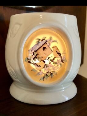Spring Bird Window Tealight Holder Goldfinch Ceramic NEW